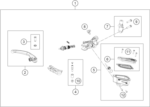 Sprängskiss: Front Brake Control – KTM 790 DUKE, black - D.D. 2027