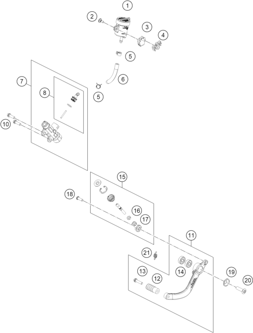 Sprängskiss: Rear Brake Control – KTM 790 DUKE, black - D.D. 2027