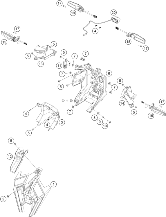 Sprängskiss: Lighting System – KTM 790 DUKE, black - D.D. 2027