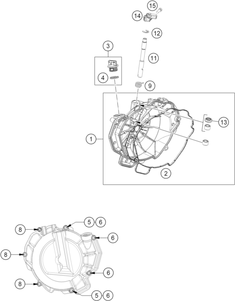 Sprängskiss: Clutch Cover – KTM 790 DUKE, black - D.D. 2027