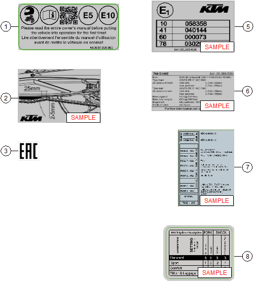 Sprängskiss: Technic Information Sticker – KTM 790 DUKE, black - D.D. 2027