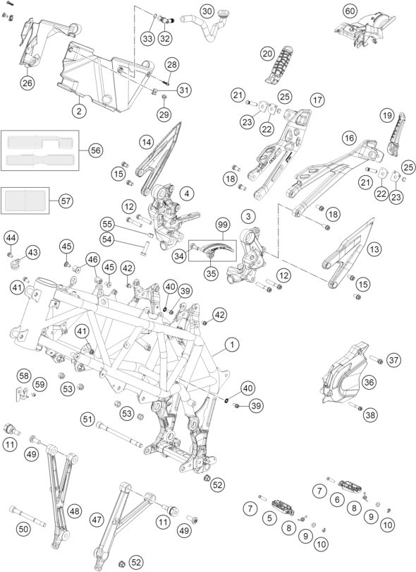 Sprängskiss: Frame – KTM 690 RALLY 2027