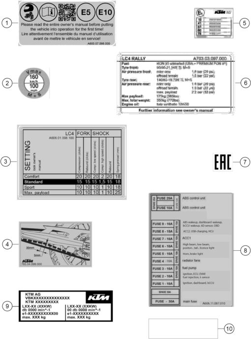 Sprängskiss: Technic Information Sticker – KTM 690 RALLY 2027