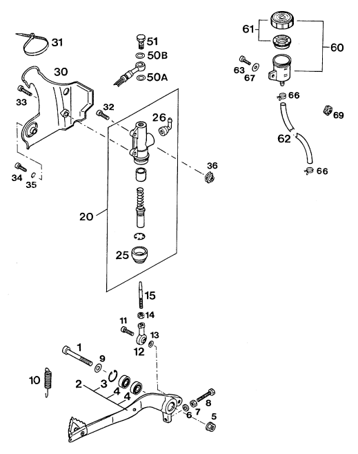 Sprängskiss: Rear Brake Control – KTM 250 E-XC