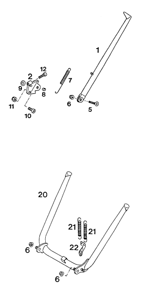 Sprängskiss: Side / Center Stand – KTM 250 E-XC