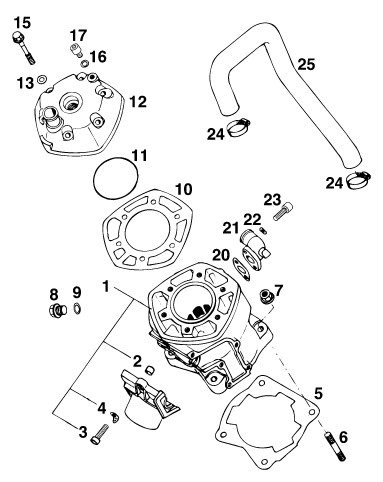 Sprängskiss: Cylinder – KTM 125 EXC M/Ö