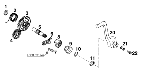 Sprängskiss: Transmission II - Countershaft – KTM 125 EXC M/Ö