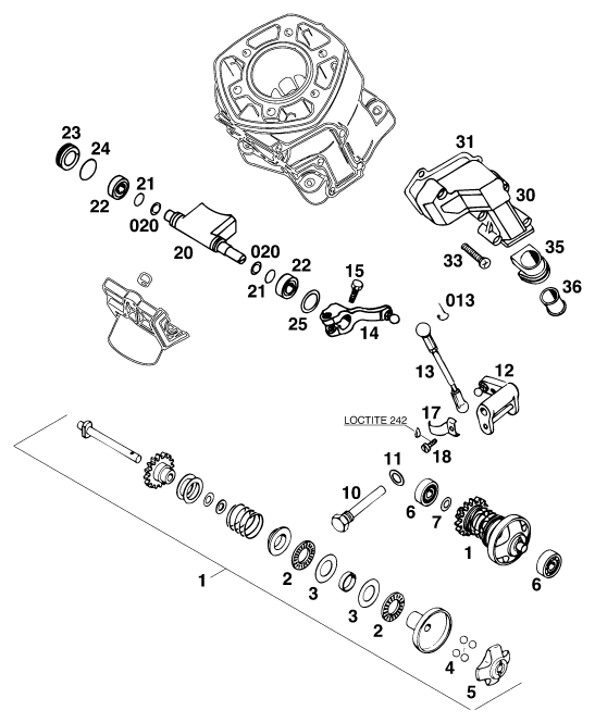 Sprängskiss: Exhaust Control – KTM 125 EXC M/Ö