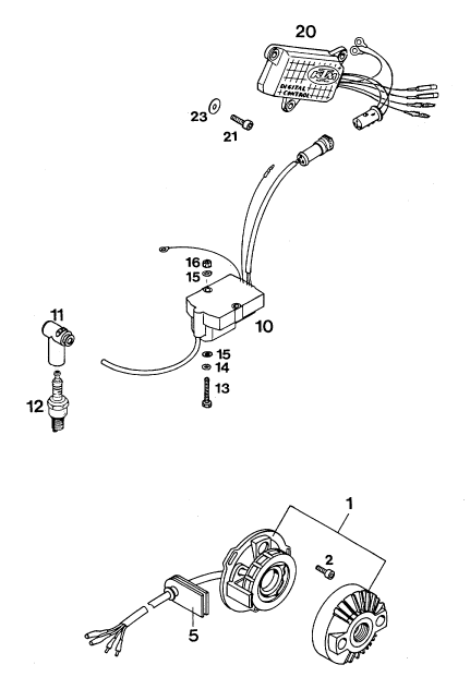 Sprängskiss: Ignition System – KTM 300 MXC 1994