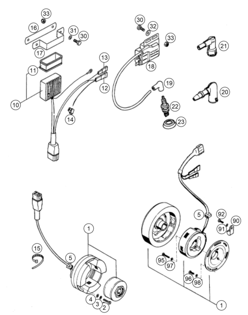 Sprängskiss: Ignition System – KTM 125 E-XC