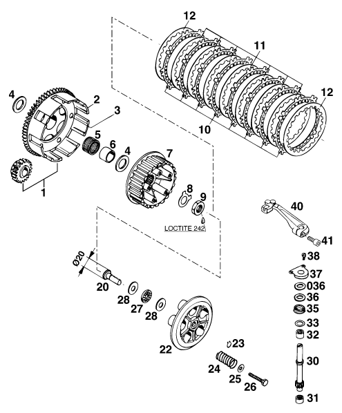 Sprängskiss: Clutch – KTM 125 EXC M/Ö
