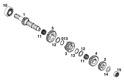 Sprängskiss: Transmission I - Main Shaft – KTM 250 EXC M/Ö 13lt