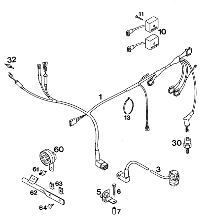 Sprängskiss: Wiring Harness – KTM 400 DUKE/ 20kW