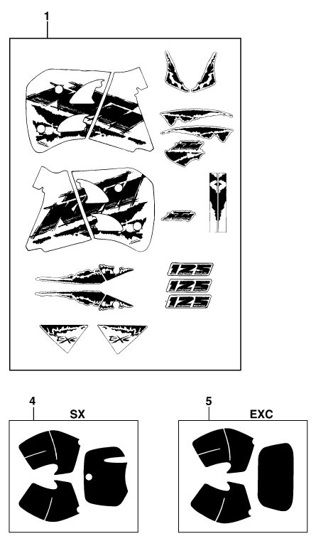 Sprängskiss: Decal – KTM 125 E-GS WP