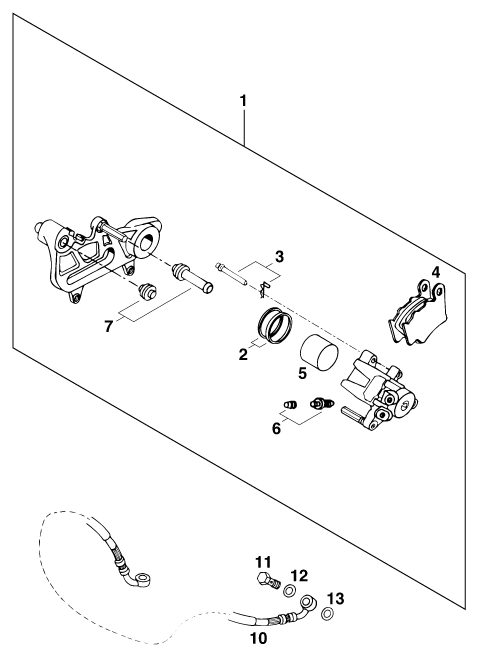 Sprängskiss: Rear Brake Caliper – KTM 440 MXC '94