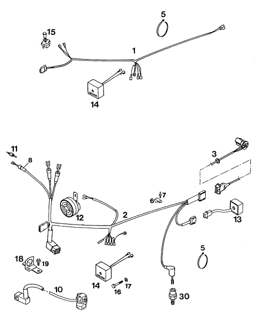 Sprängskiss: Wiring Harness – KTM 125 E-XC MARZ.