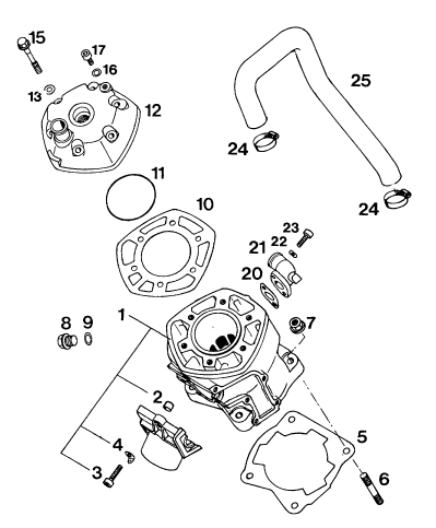 Sprängskiss: Cylinder – KTM 125 EXC M/Ö