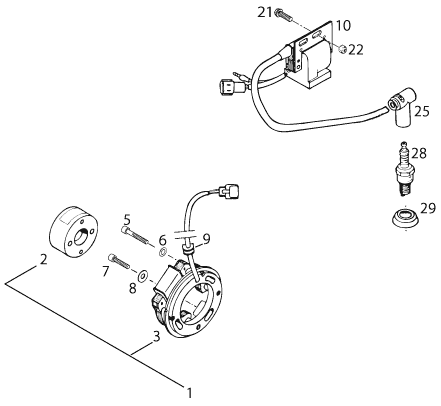 Sprängskiss: Ignition System – KTM 125 EXC M/Ö