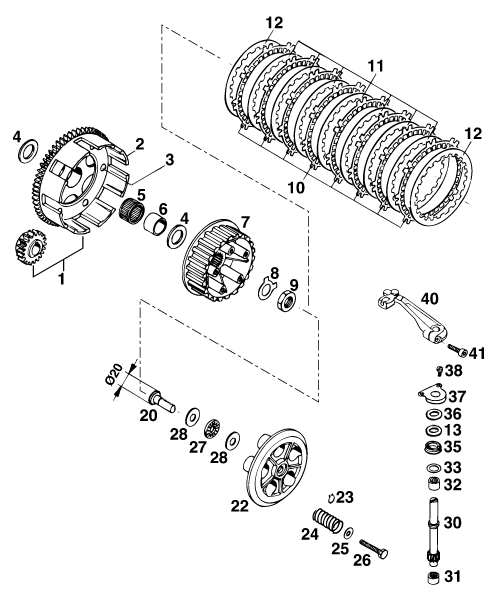 Sprängskiss: Clutch – KTM 125 EXC M/Ö
