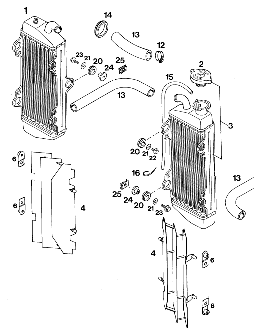 Sprängskiss: Cooling System – KTM 125 E-XC