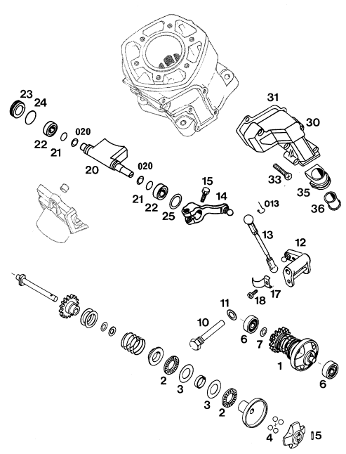 Sprängskiss: Exhaust Control – KTM 125 EXC M/Ö
