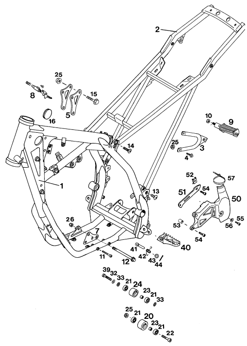 Sprängskiss: Frame – KTM 250 E-XC