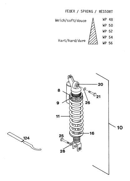 Sprängskiss: Shock Absorber – KTM 250 E-XC