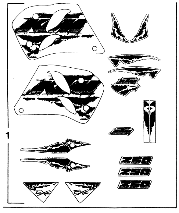 Sprängskiss: Decal – KTM 250 E-XC