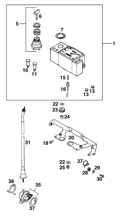 Sprängskiss: Instruments / Lock System – KTM 125 E-GS WP