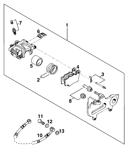 Sprängskiss: Rear Brake Caliper – KTM 380 EXC