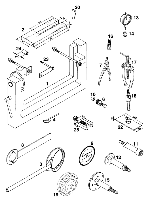 Sprängskiss: Special Tools (Engine) – KTM 300 MXC 1994