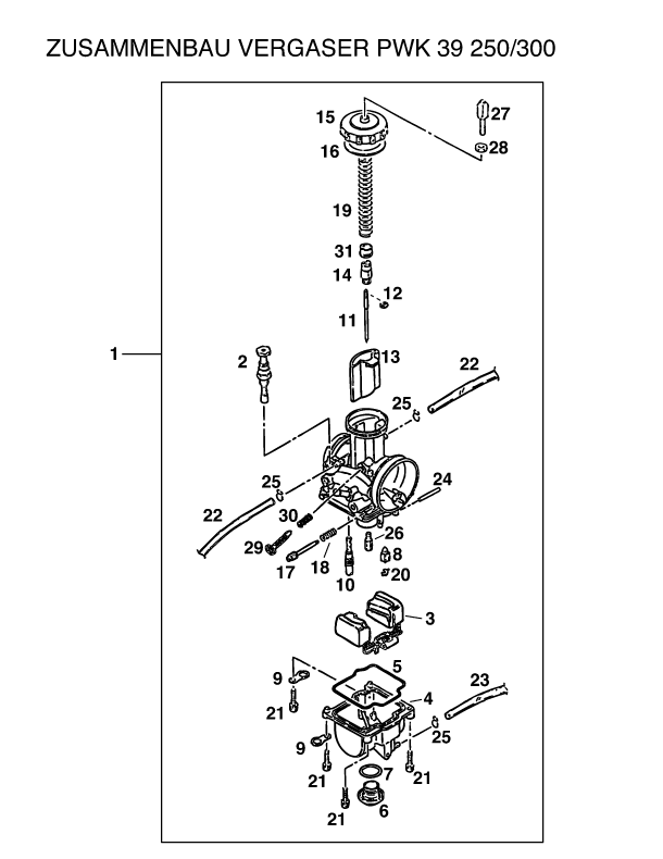 Sprängskiss: Carburetor – KTM 300 MXC 1994