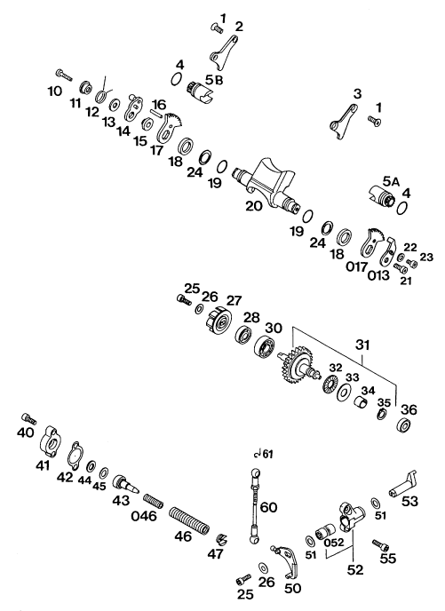 Sprängskiss: Exhaust Control – KTM 300 MXC 1994
