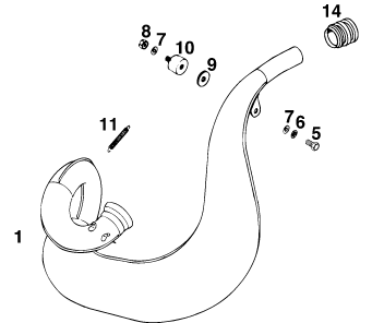 Sprängskiss: Exhaust System – KTM 440 MXC '94