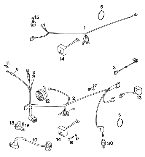 Sprängskiss: Wiring Harness – KTM 440 MXC '94