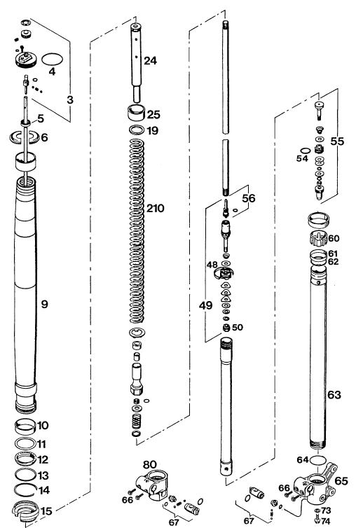 Sprängskiss: Front Fork Disassembled – KTM 400 DUKE/ 20kW
