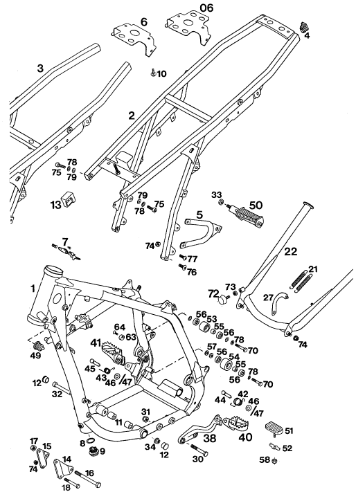 Sprängskiss: Frame – KTM 400 DUKE/ 20kW