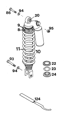 Sprängskiss: Shock Absorber – KTM 620 DUKE 37KW '94