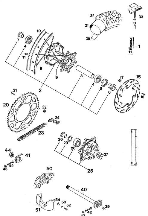 Sprängskiss: Rear Wheel – KTM 400 DUKE/ 20kW