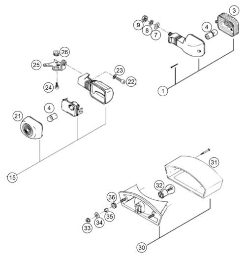 Sprängskiss: Lighting System – KTM 620 DUKE 37KW '94