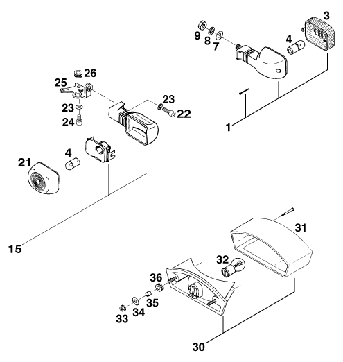 Sprängskiss: Lighting System – KTM 125 STING '98