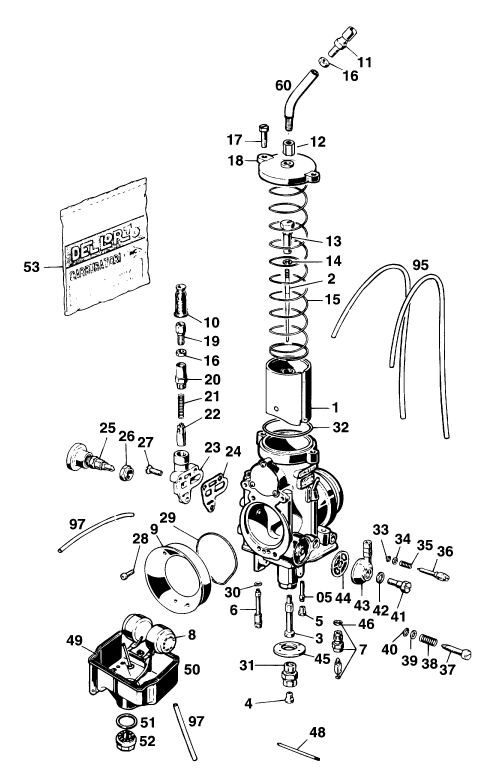 Sprängskiss: Carburetor – KTM 400 DUKE/ 20kW