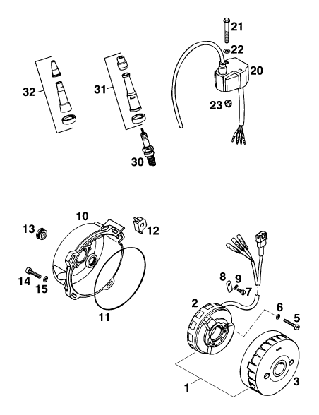Sprängskiss: Ignition System – KTM 400 DUKE/ 20kW