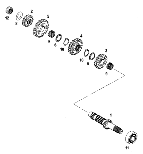 Sprängskiss: Transmission I - Main Shaft – KTM 620 RXC-E