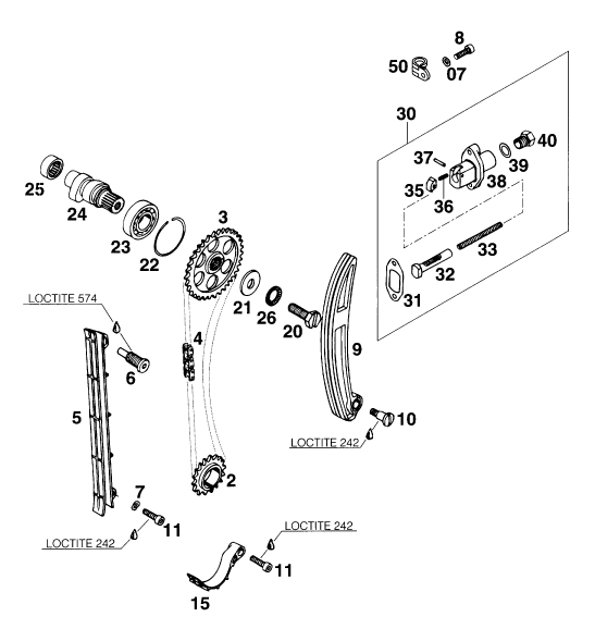 Sprängskiss: Timing Drive – KTM 400 DUKE/ 20kW