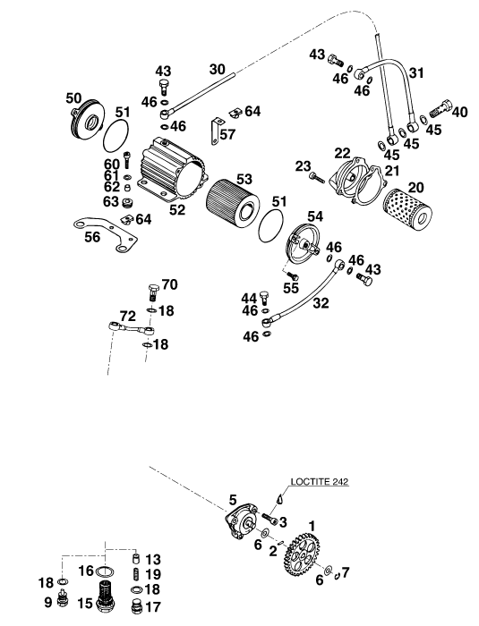 Sprängskiss: Lubricating System – KTM 620 RXC-E