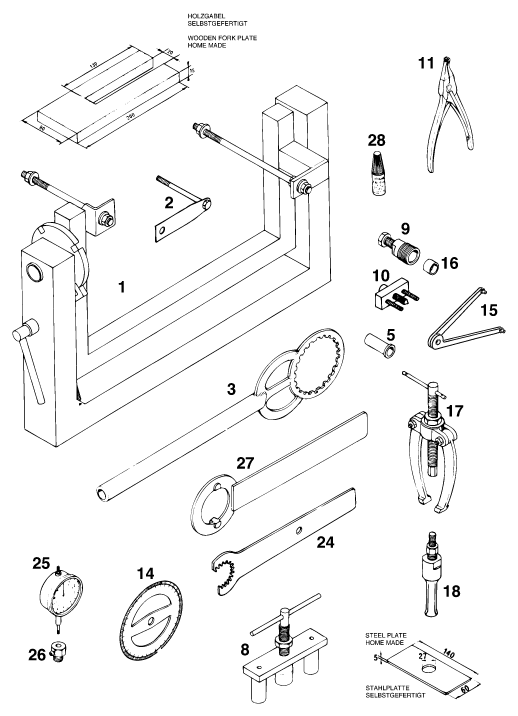 Sprängskiss: Special Tools (Engine) – KTM 125 EXC M/Ö