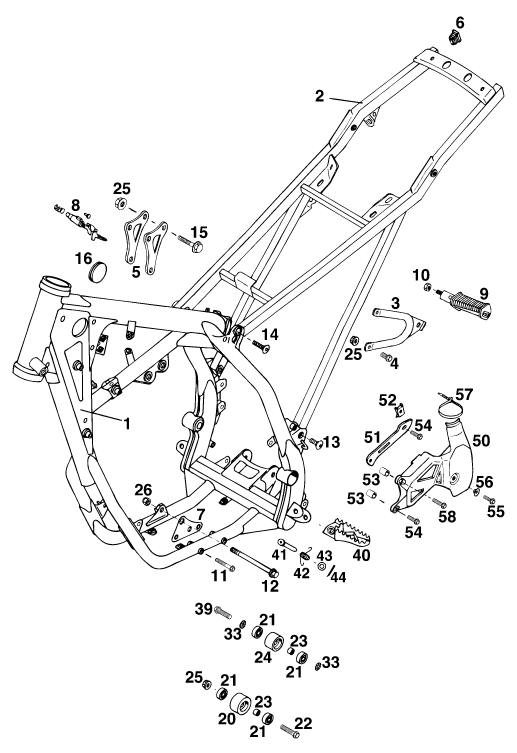 Sprängskiss: Frame – KTM 250 E-GS WP