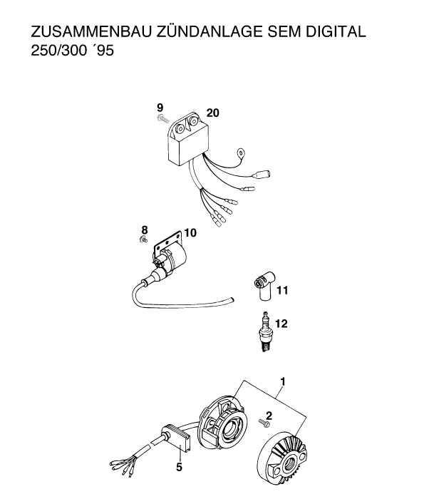 Sprängskiss: Ignition System – KTM 250 EXC M/Ö 13lt