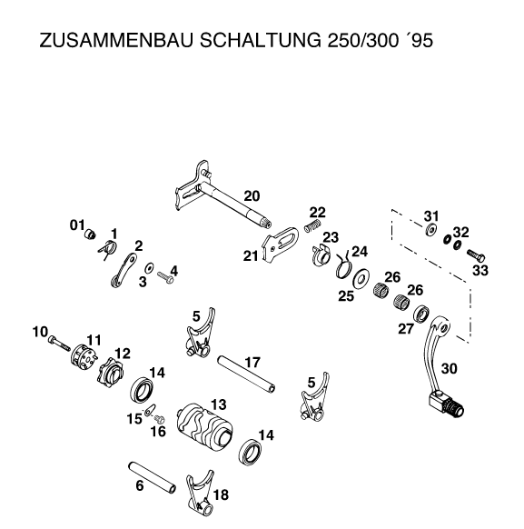 Sprängskiss: Shifting Mechanism – KTM 250 EXC M/Ö 13lt